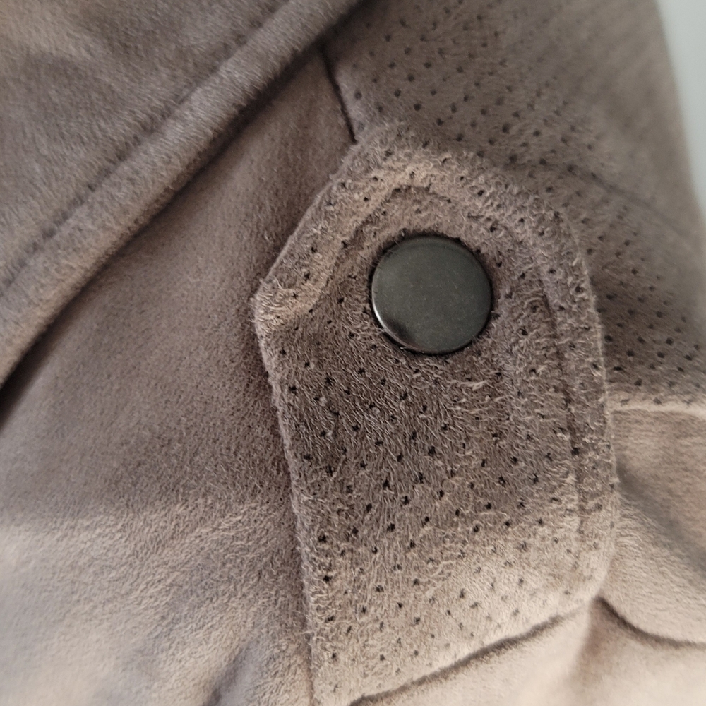 Market And Spruce Faux Suede Motorcycle Jacket Camel Size Small - Picture 5 of 11